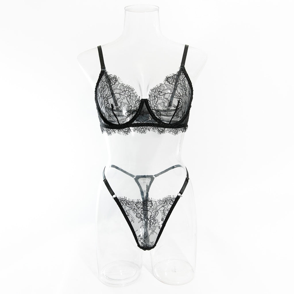 Ensemble soutien-gorge et culotte en dentelle sexy - Léger et respirant