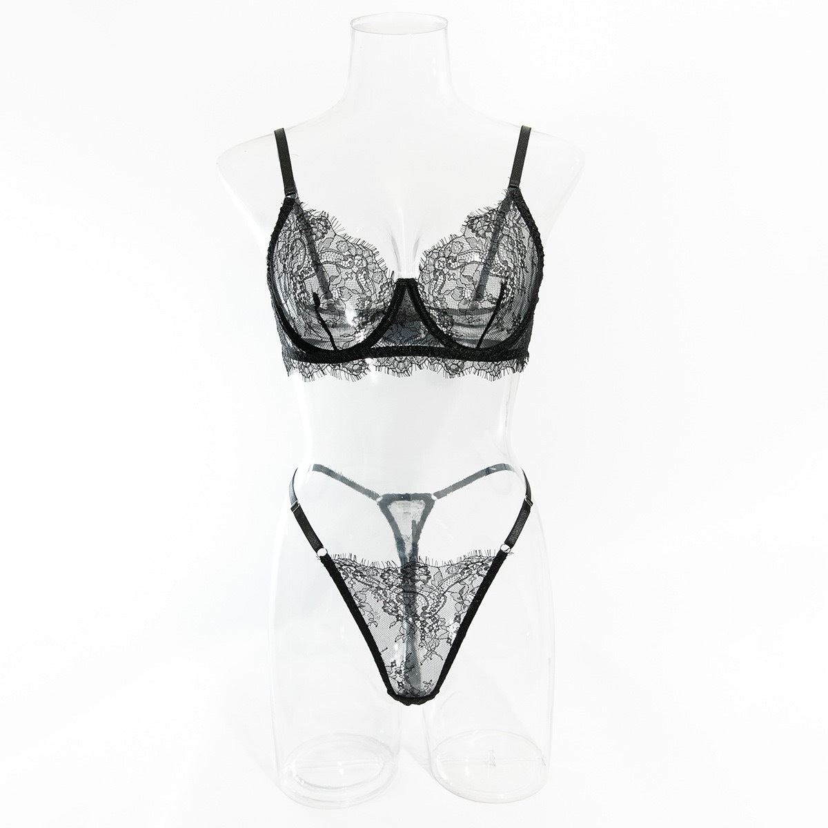 Ensemble soutien-gorge et culotte en dentelle sexy - Léger et respirant