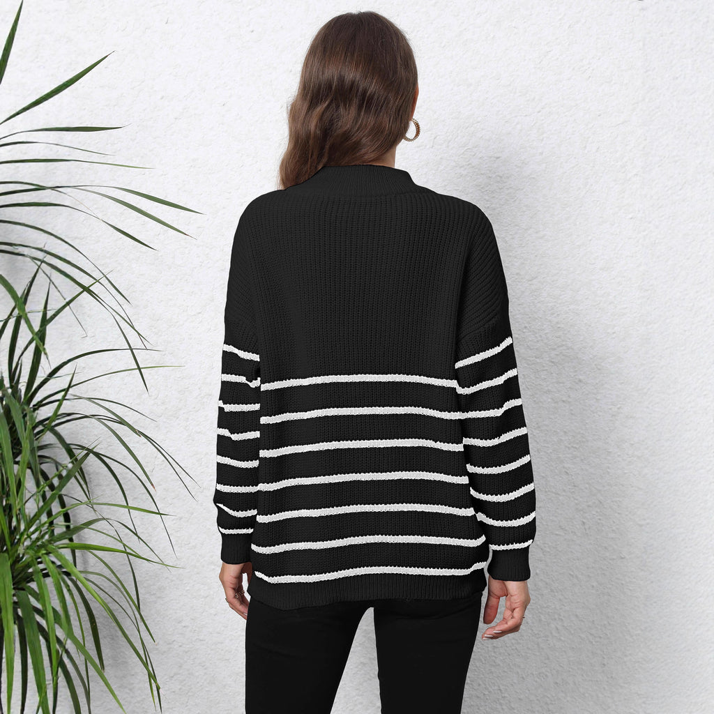 Pull ample à col montant zippé