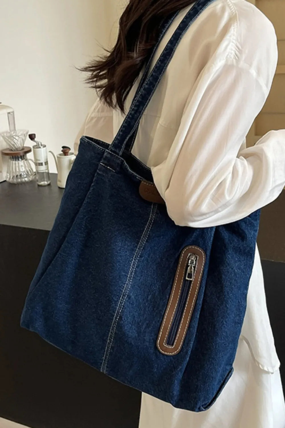 Sac fourre-tout en jean moyen