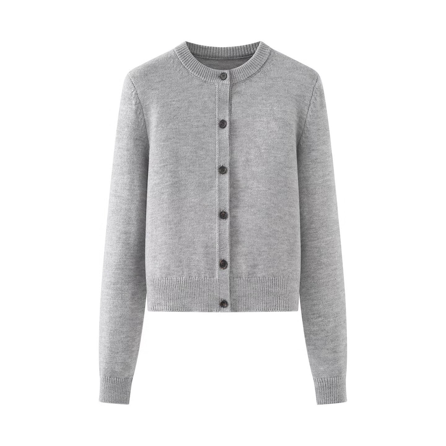 gilet cardigan à col rond simple en maille