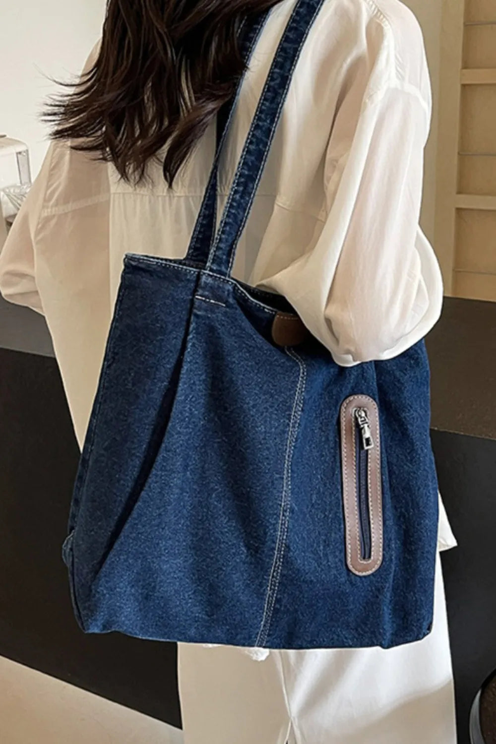 Sac fourre-tout en jean moyen