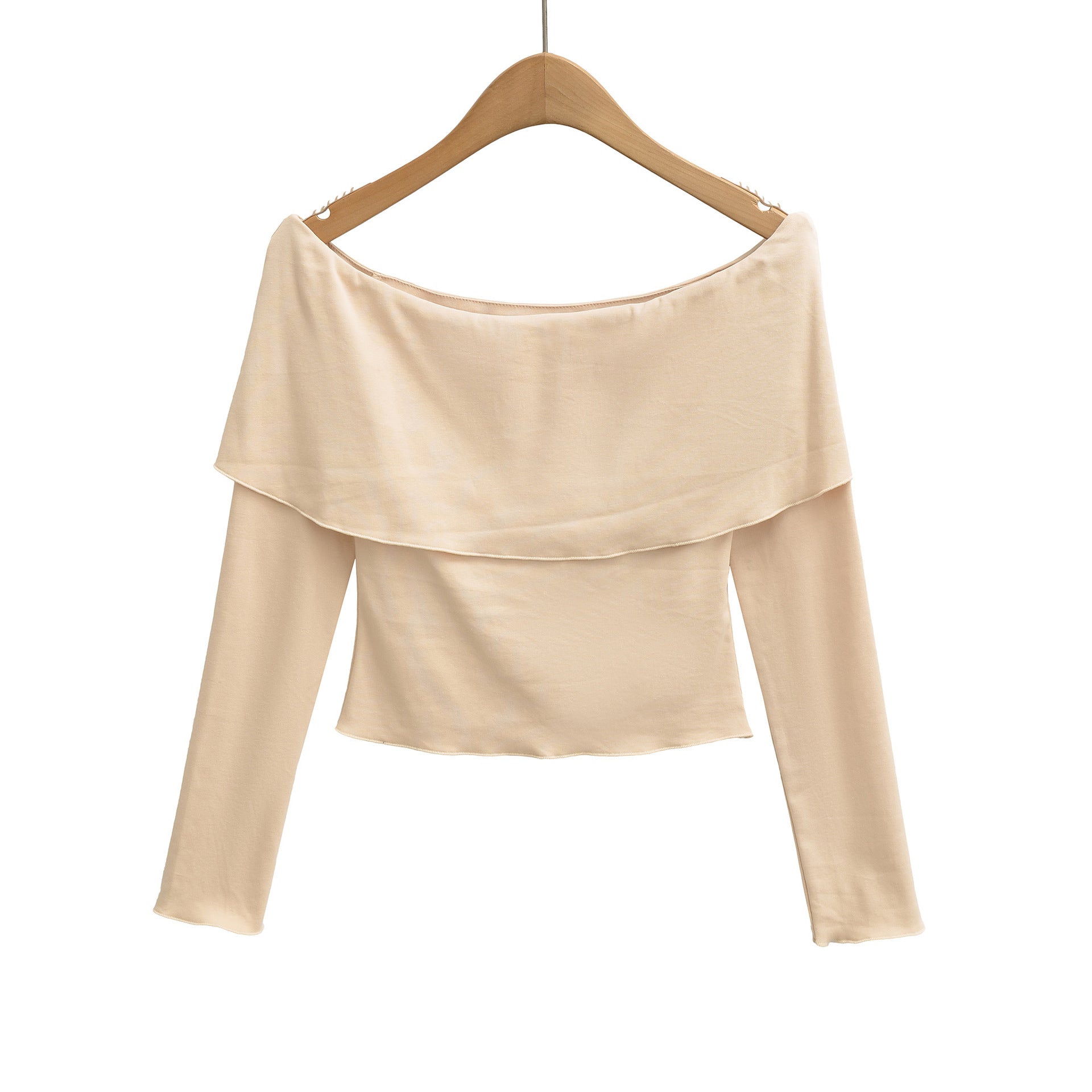 T-shirt court à manches longues asymétrique