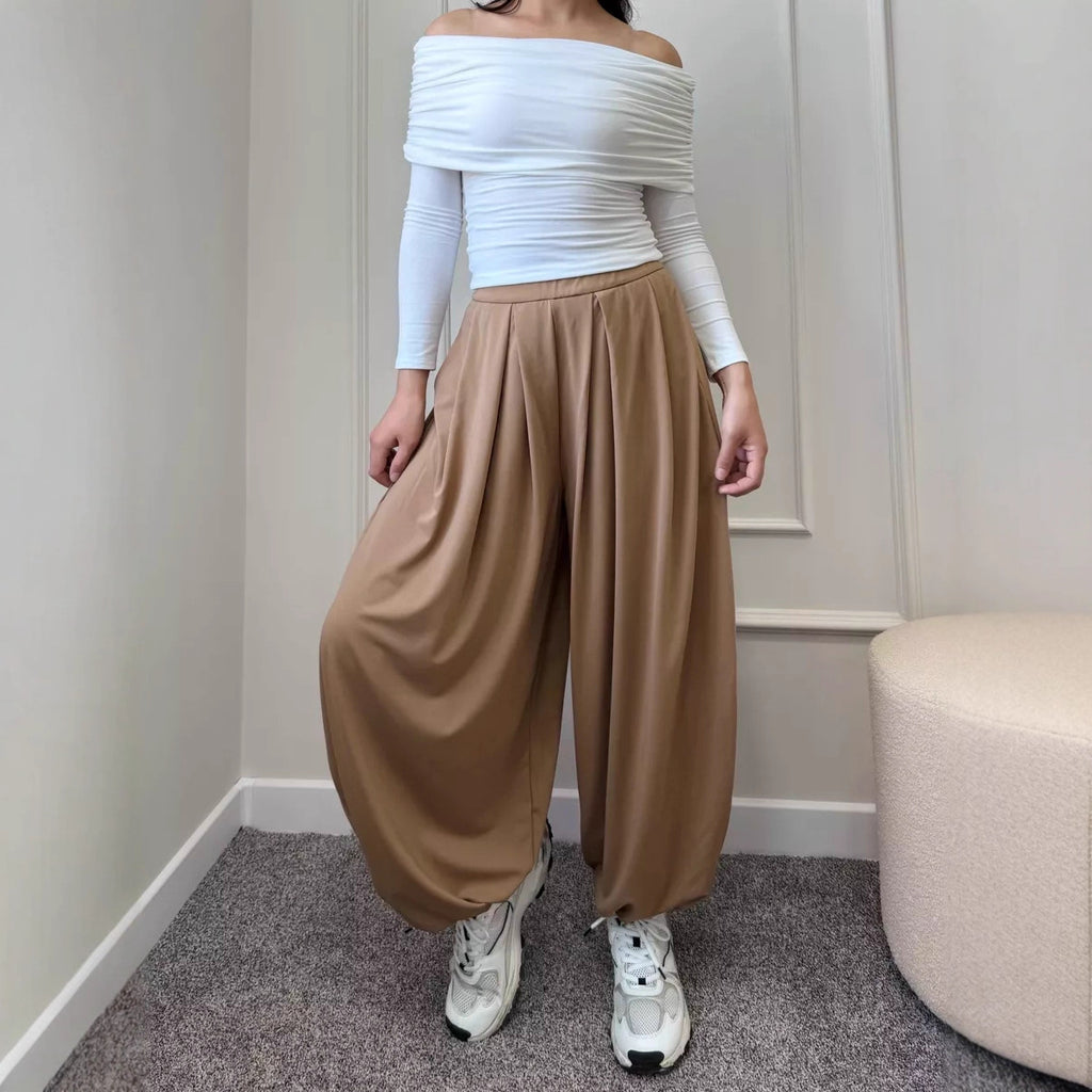 Pantalon ample et décontracté à jambes larges