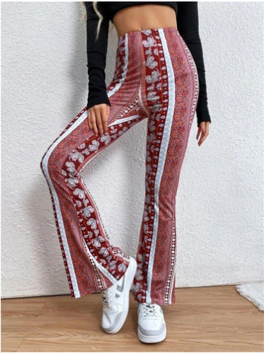 Pantalon style bohème évasé et élastique