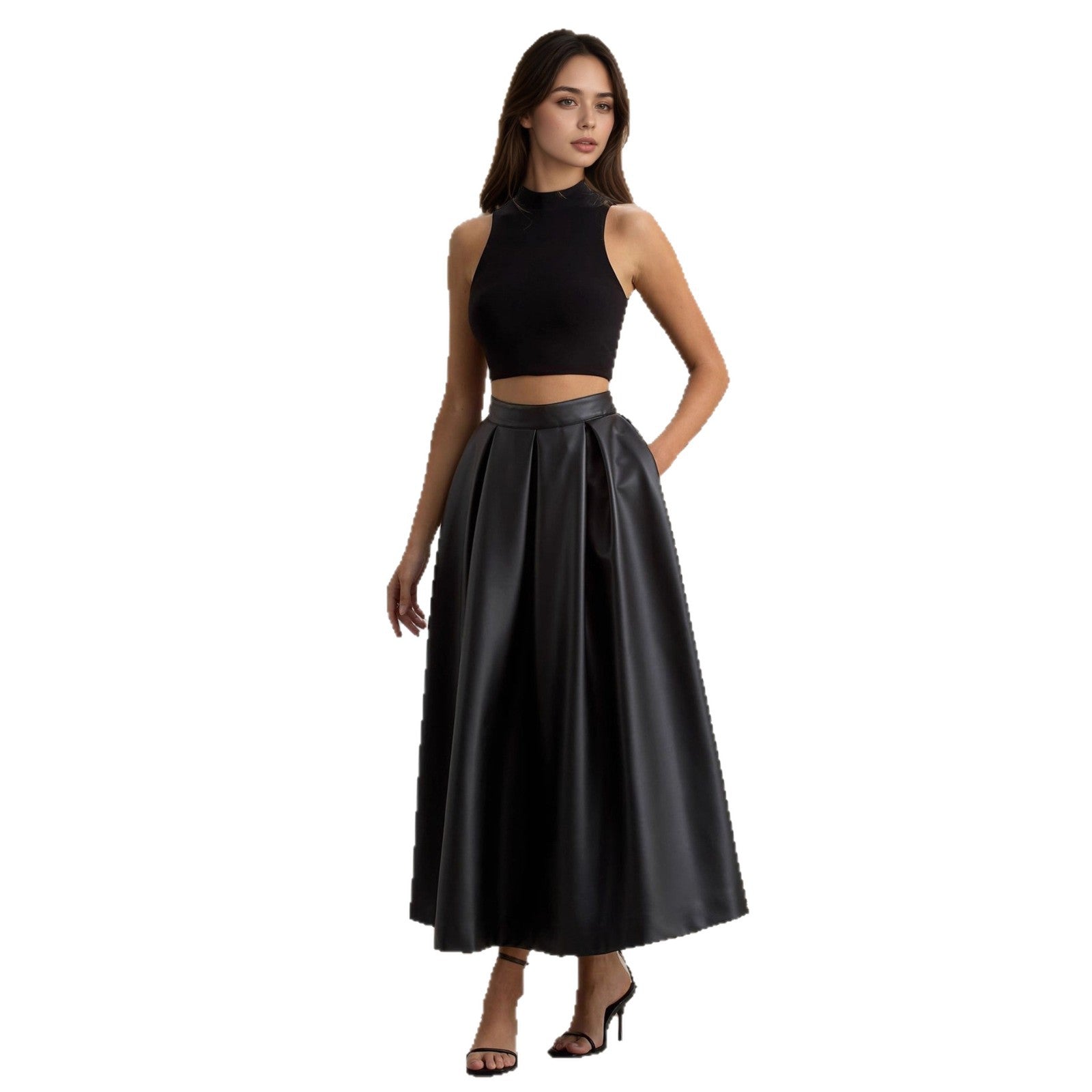 Jupe trapèze taille haute