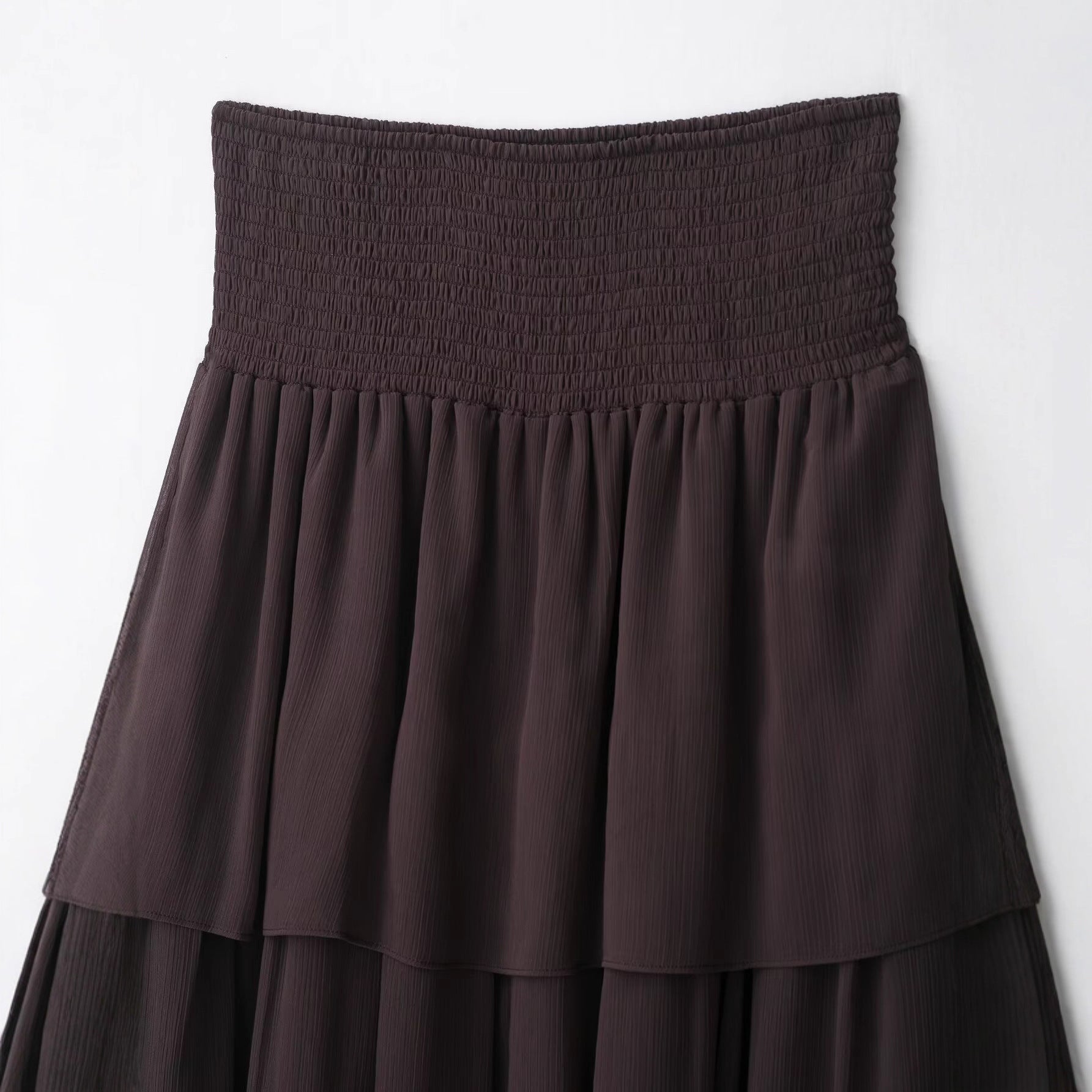 Jupe mi-longue, couleur marron, nouvelle collection