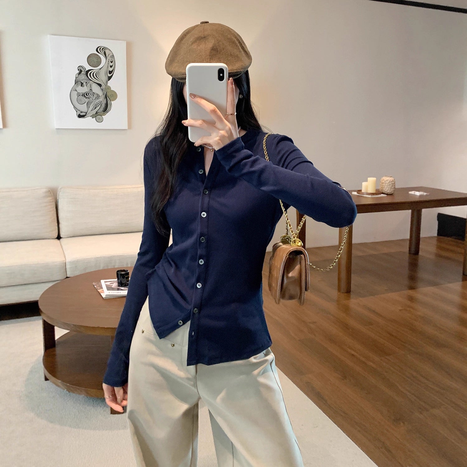 T-shirt à manches longues boutonné Pure Desire