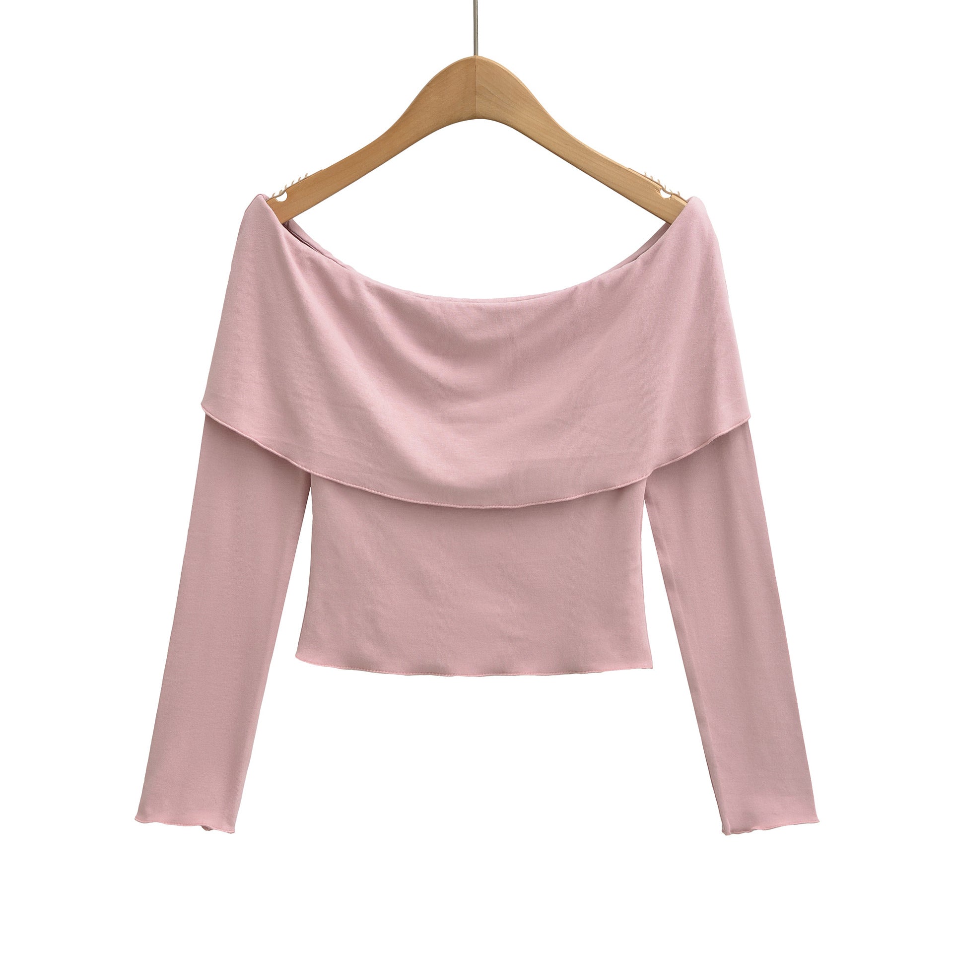 T-shirt court à manches longues asymétrique