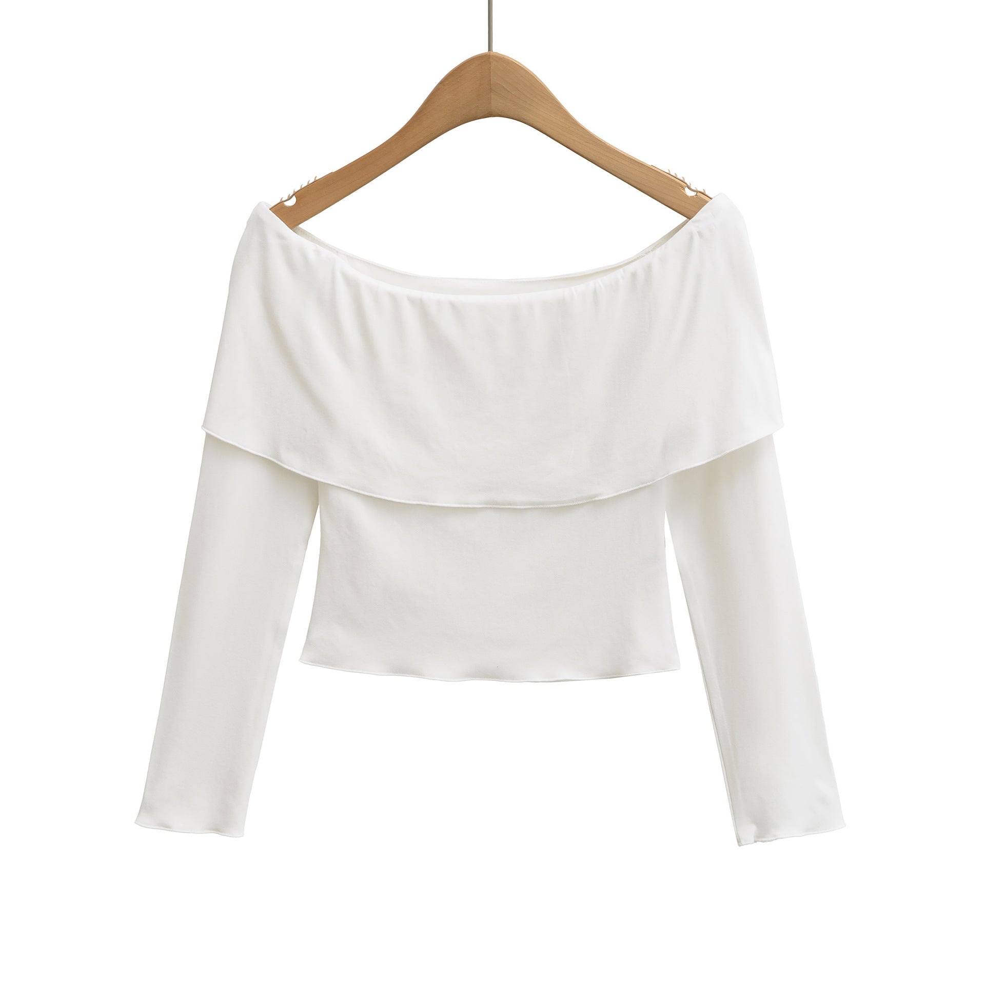 T-shirt court à manches longues asymétrique