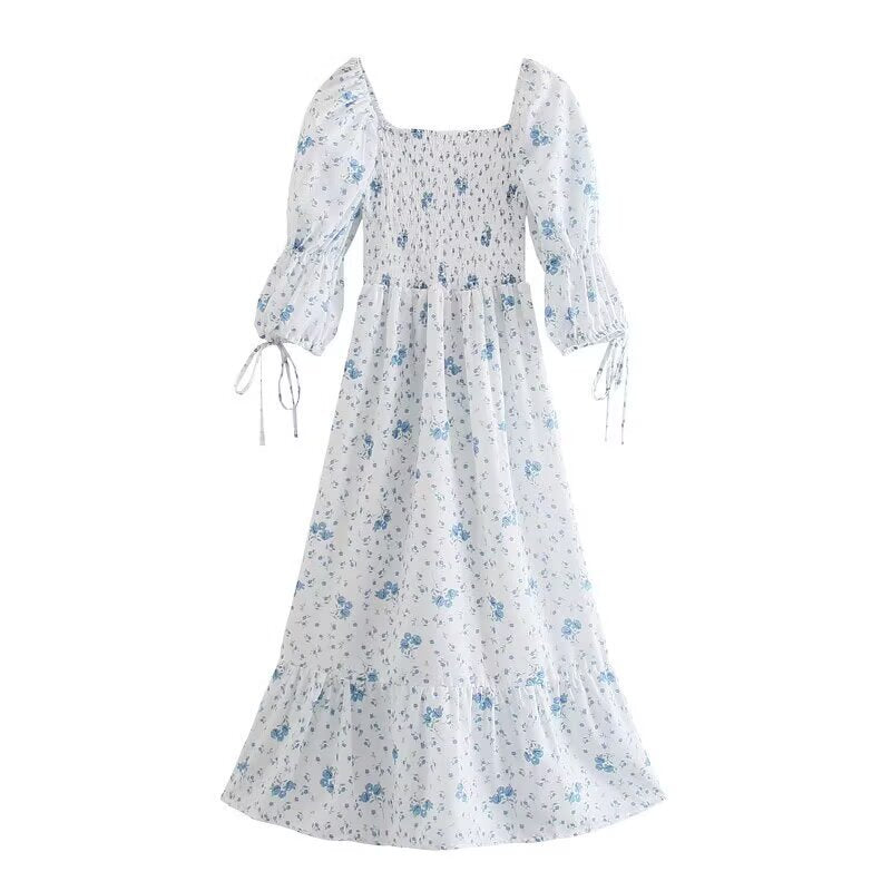 Robe longue imprimée chic pour femme, style décontractée, année 80