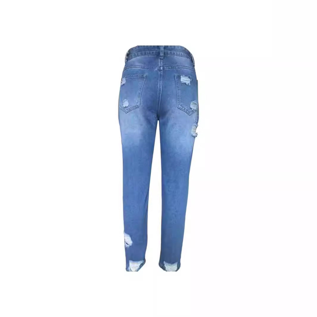 Jeans déchirés bleu clair