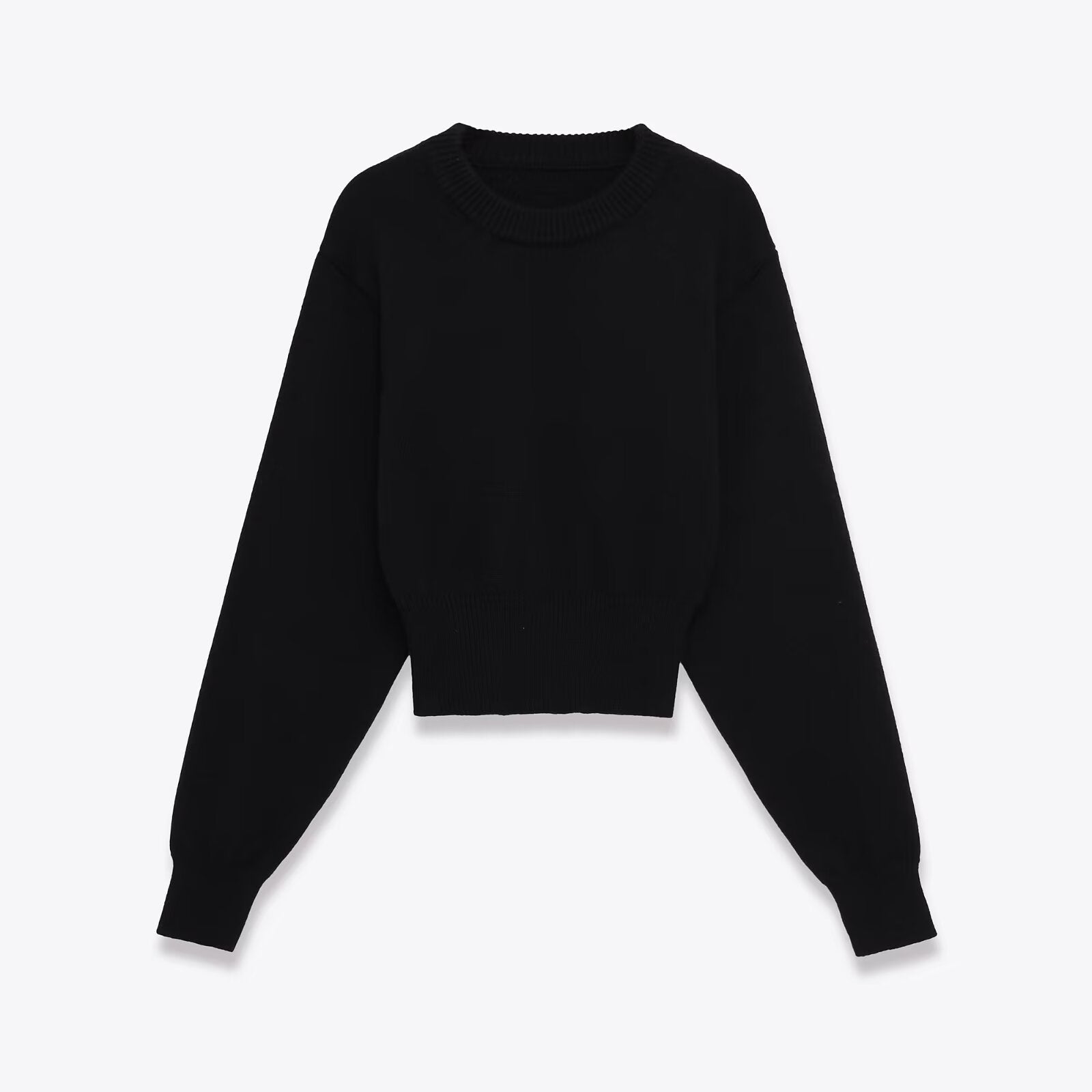 pull à col rond et manches longues tricoté