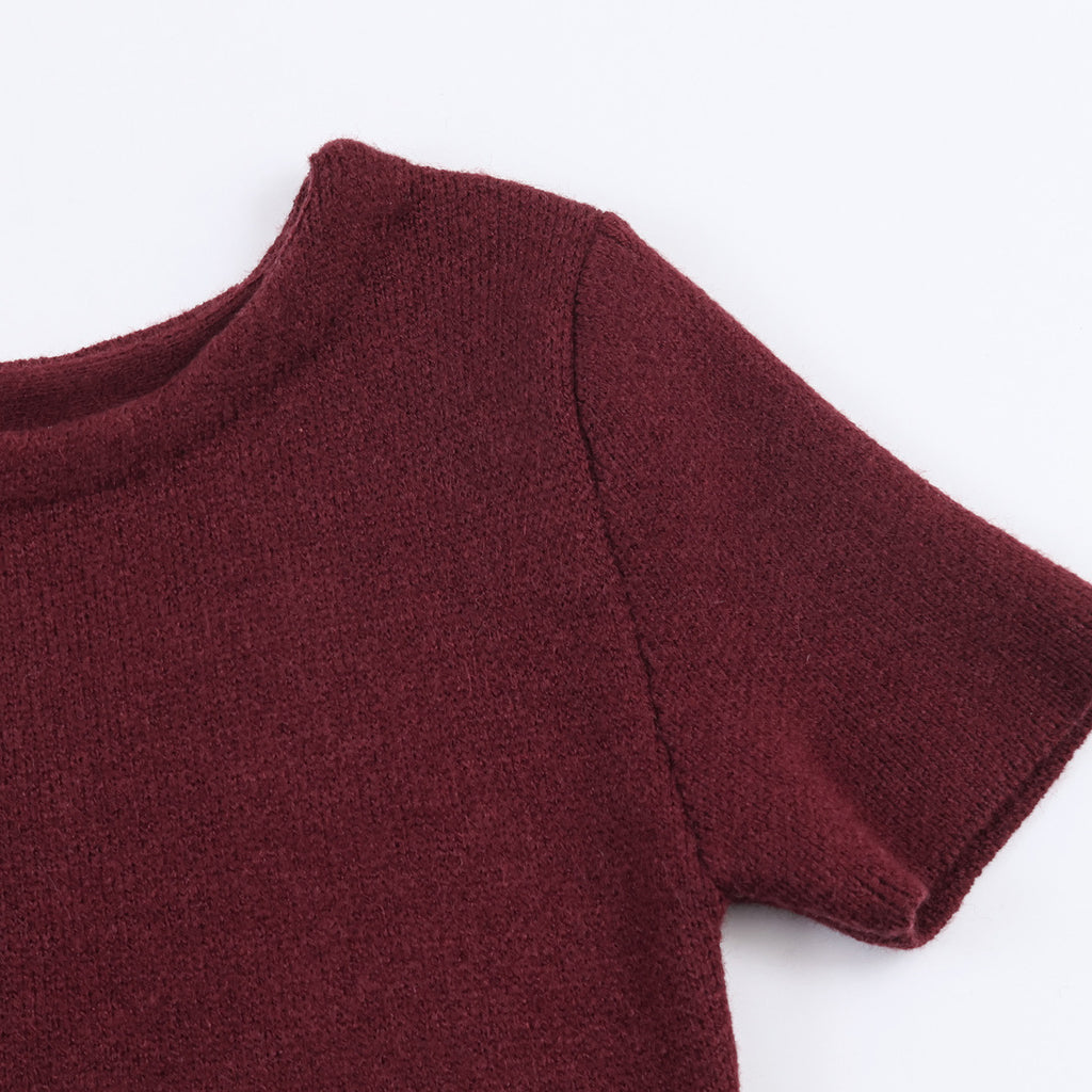 Robe tricotée patchwork en fausse fourrure