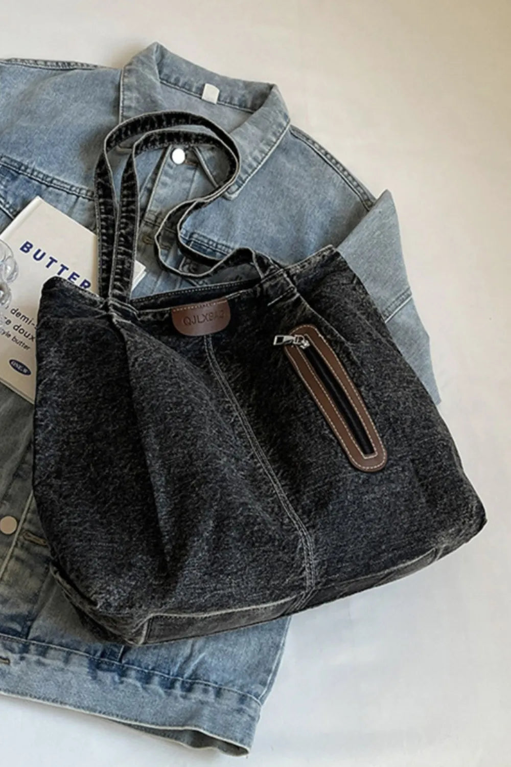 Sac fourre-tout en jean moyen