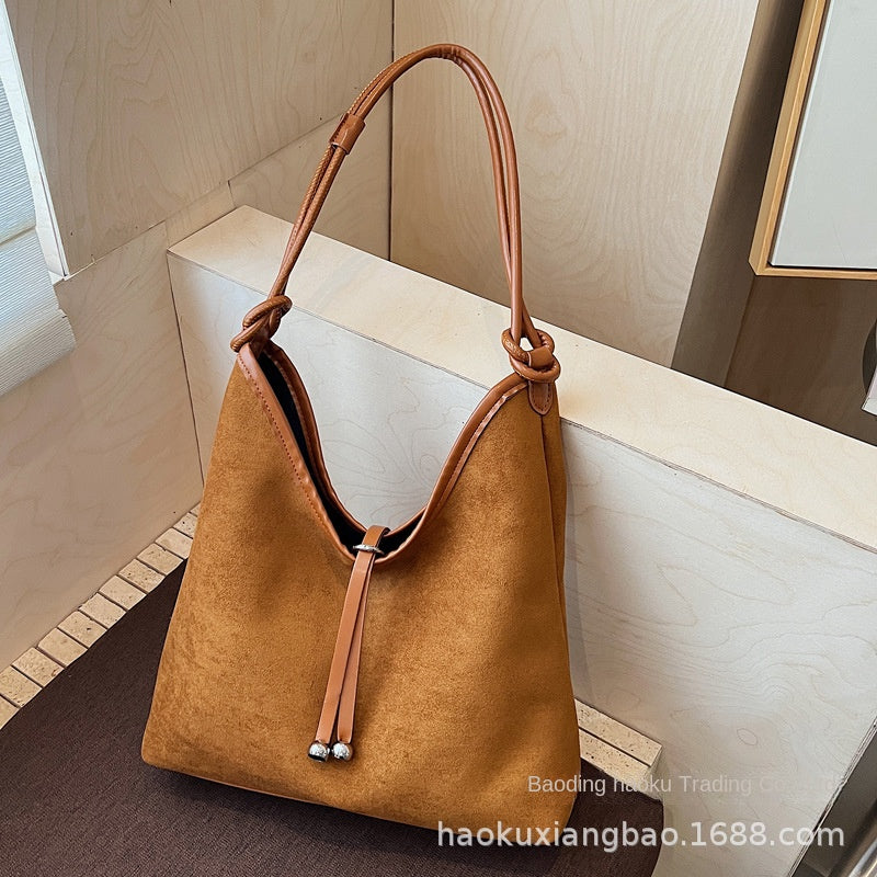 Sac bandoulière rétro, grande capacité, style décontracté pour tous les jours avec une texture premium