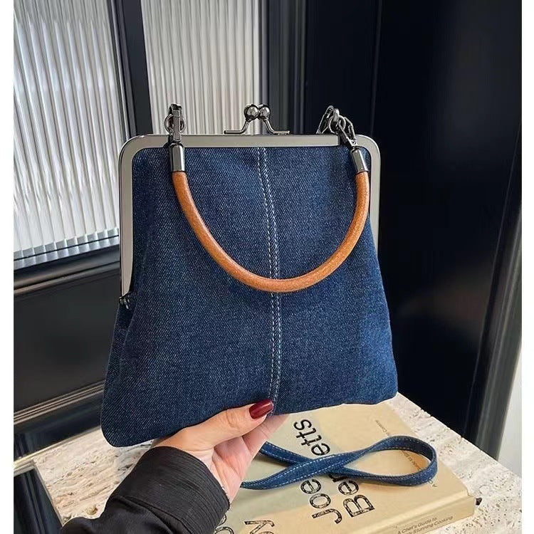 Sac à main avec bandoulière en denim fait main