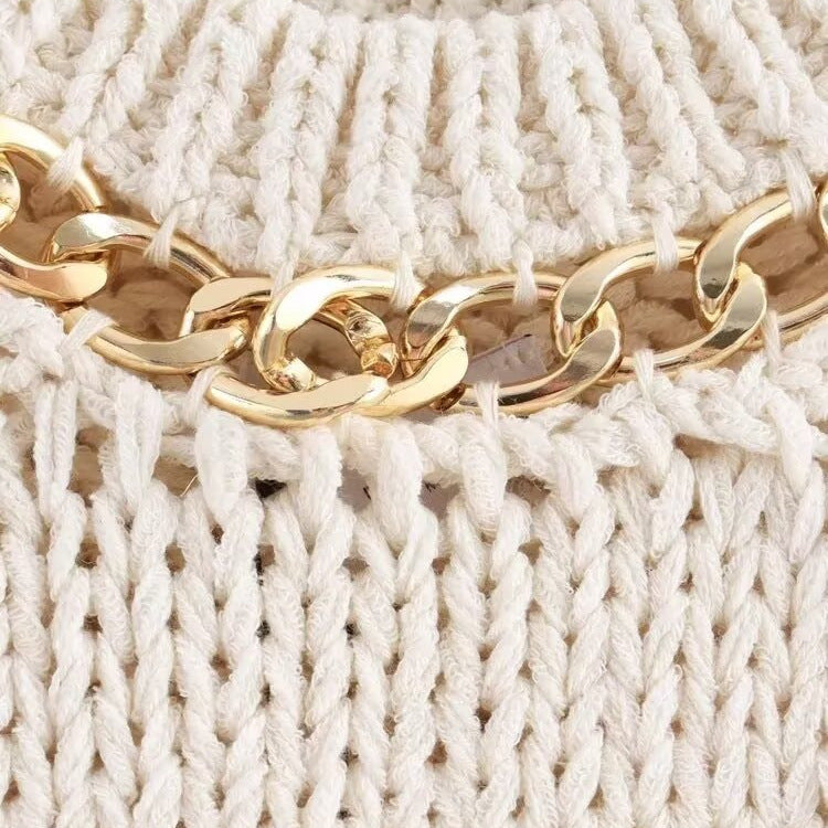 Gilet sans manches  asymétrique à chaînette