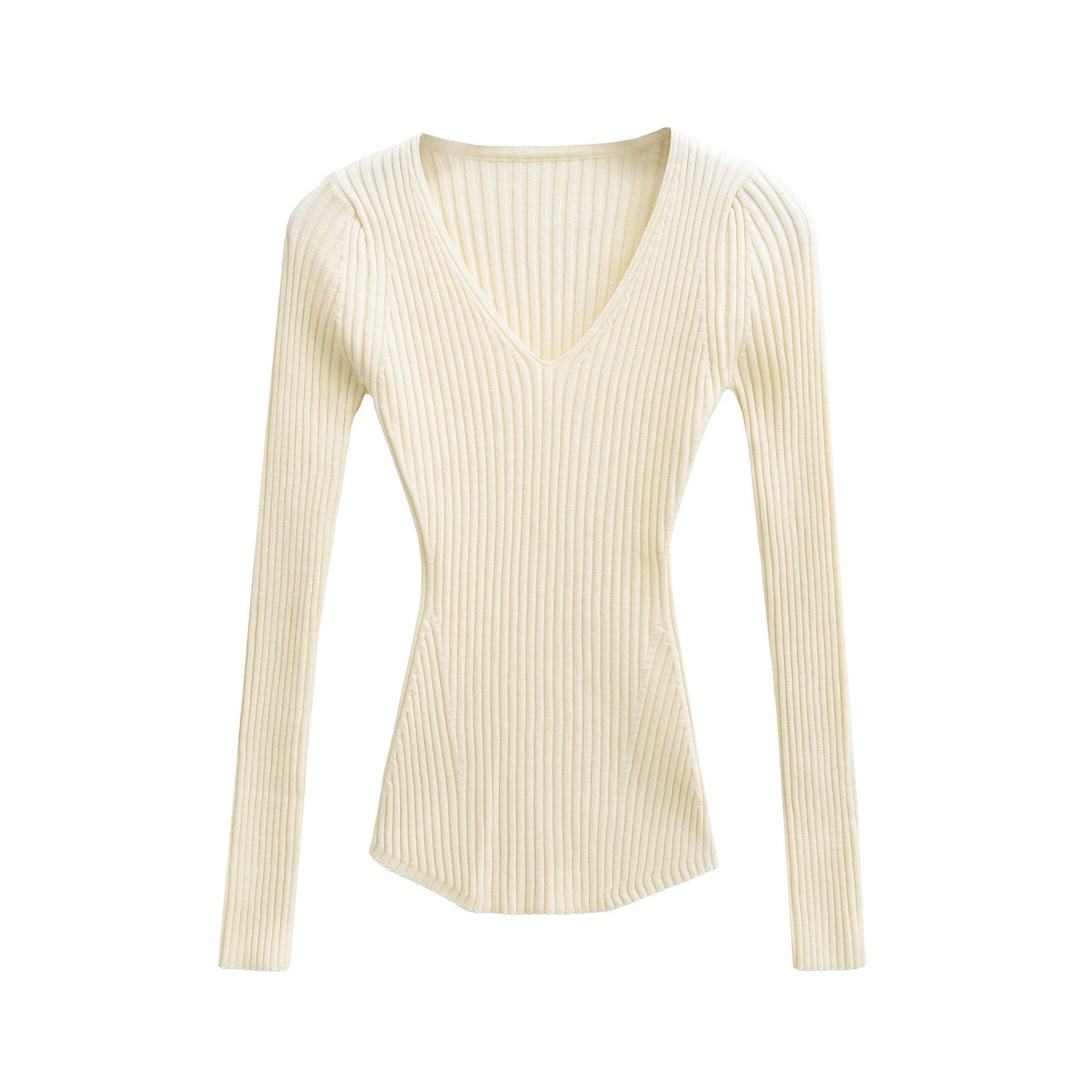 Haut à col en V ajusté et amincissant