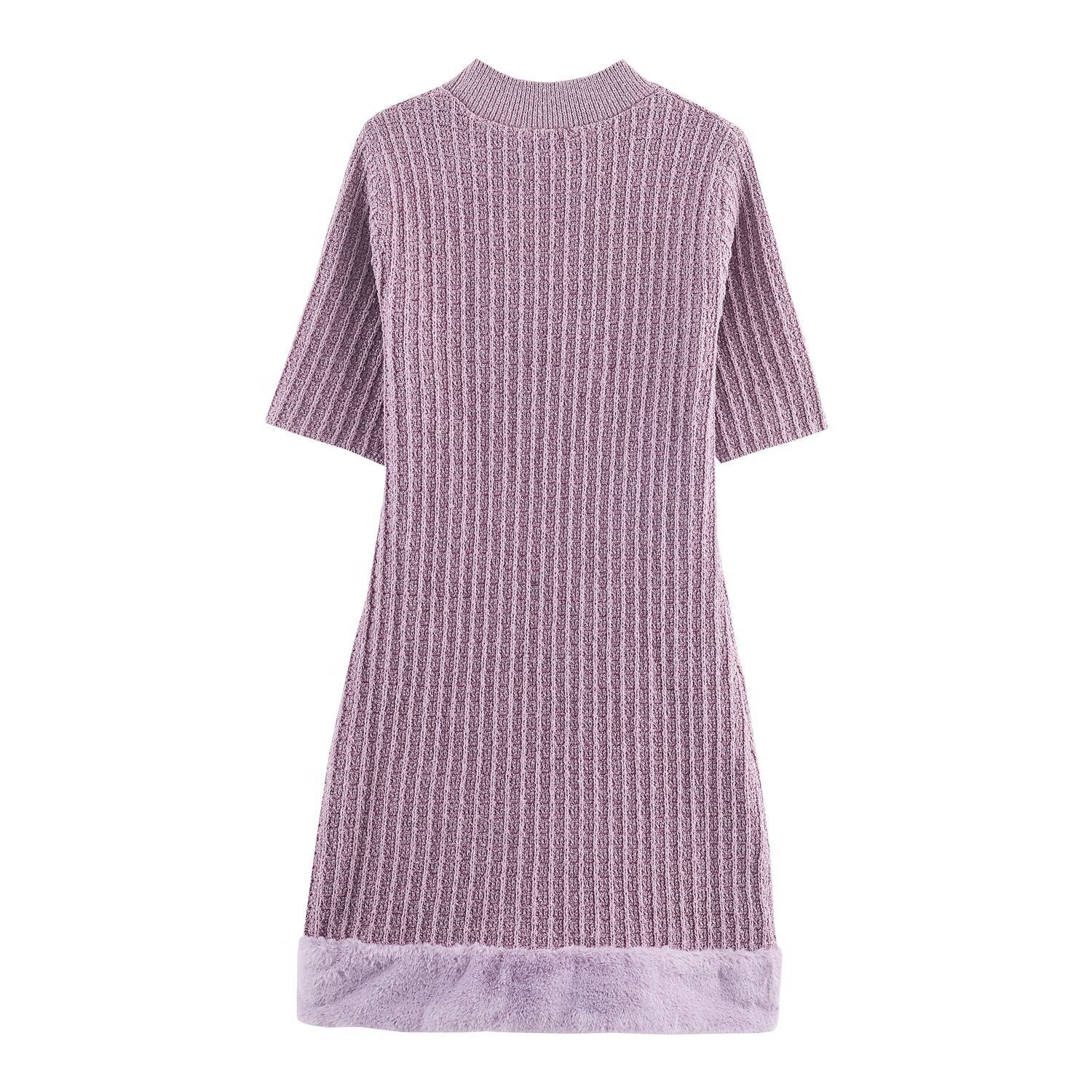 Robe effet fourrure artificielle, violet clair, nouvelle collection