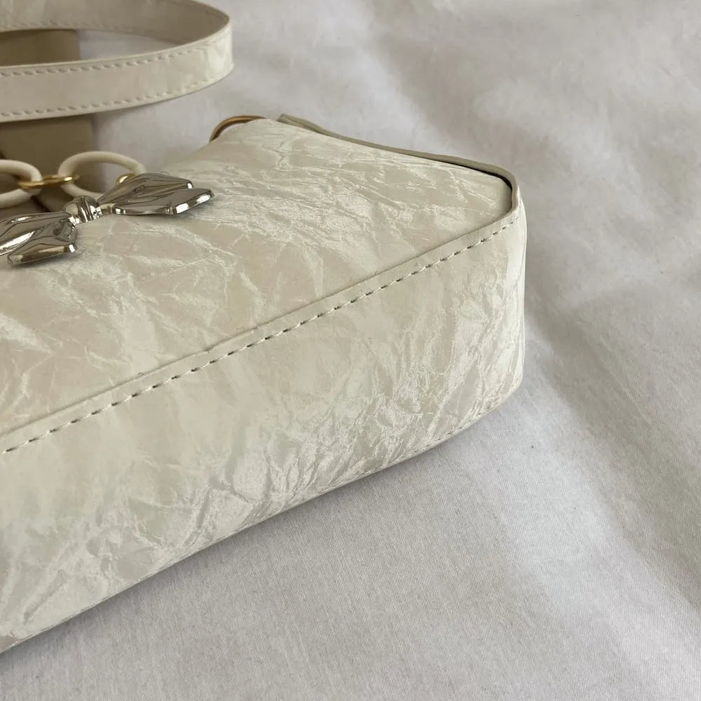 Sac bandoulière en cuir PU avec nœud