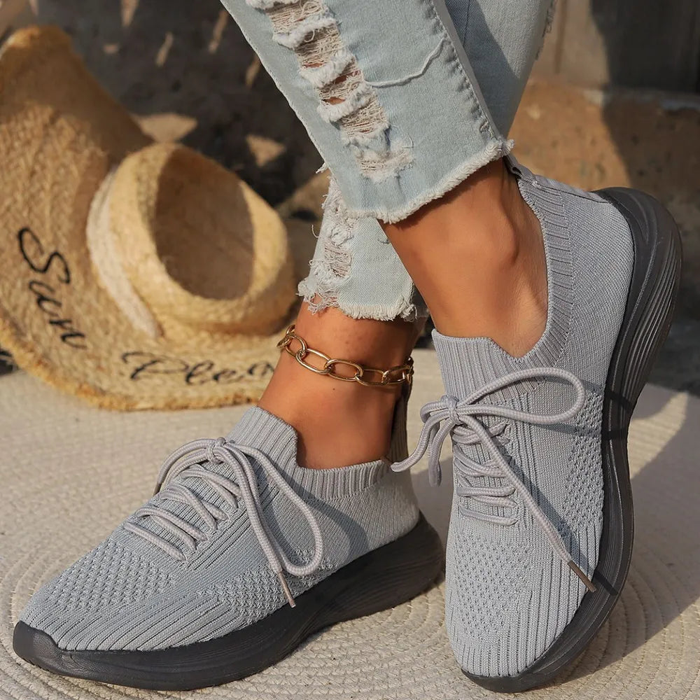 Chaussures de sport respirantes en maille à lacets
