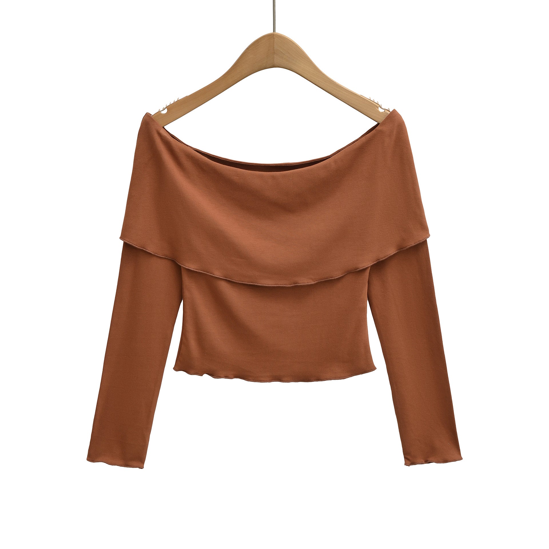 T-shirt court à manches longues asymétrique