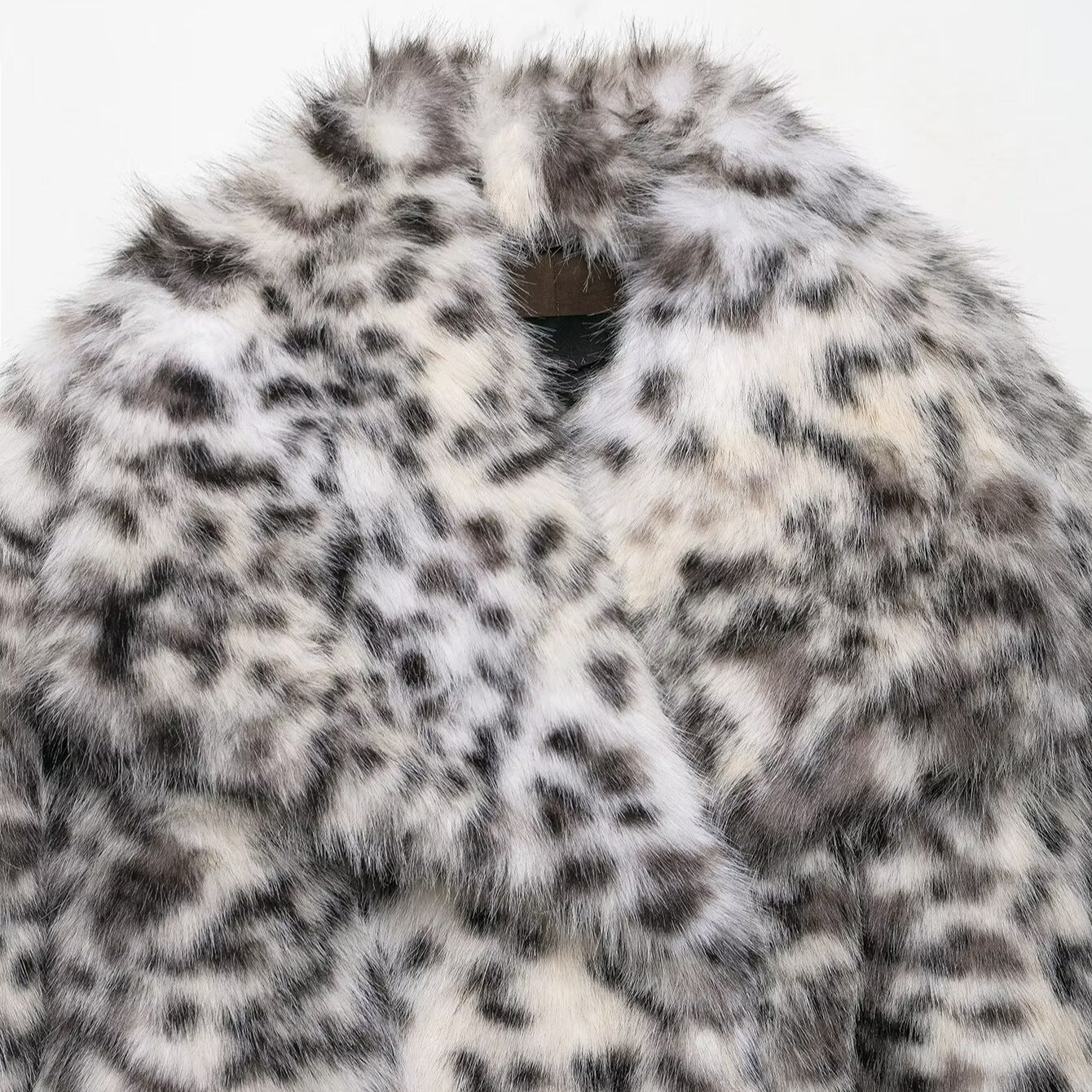 veste en fourrure synthétique à imprimé animal