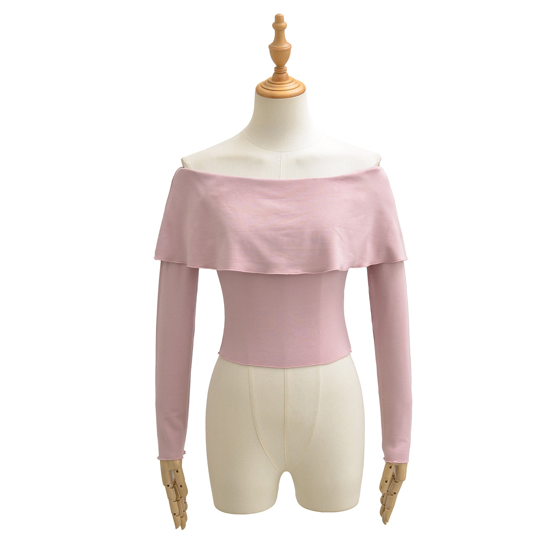 T-shirt court à manches longues asymétrique