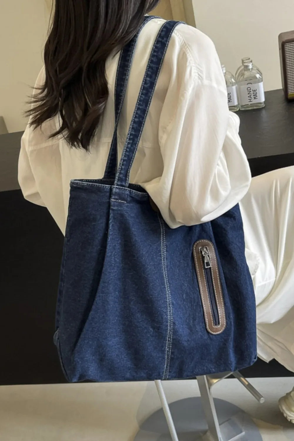 Sac fourre-tout en jean moyen