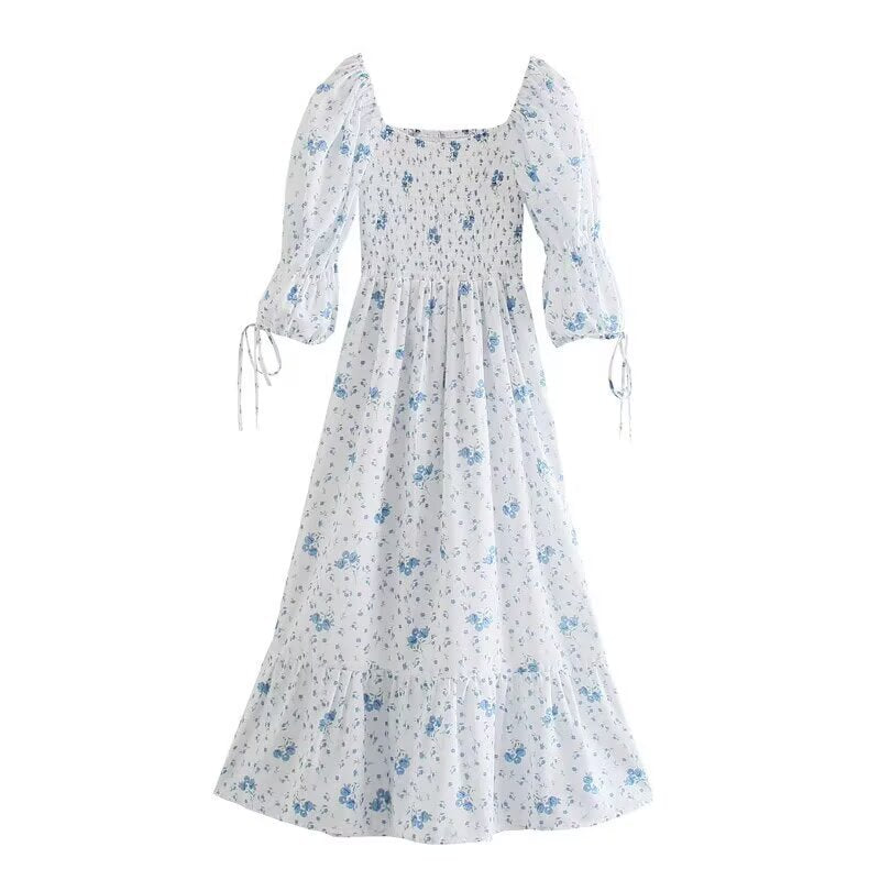 Robe longue imprimée chic pour femme, style décontractée, année 80