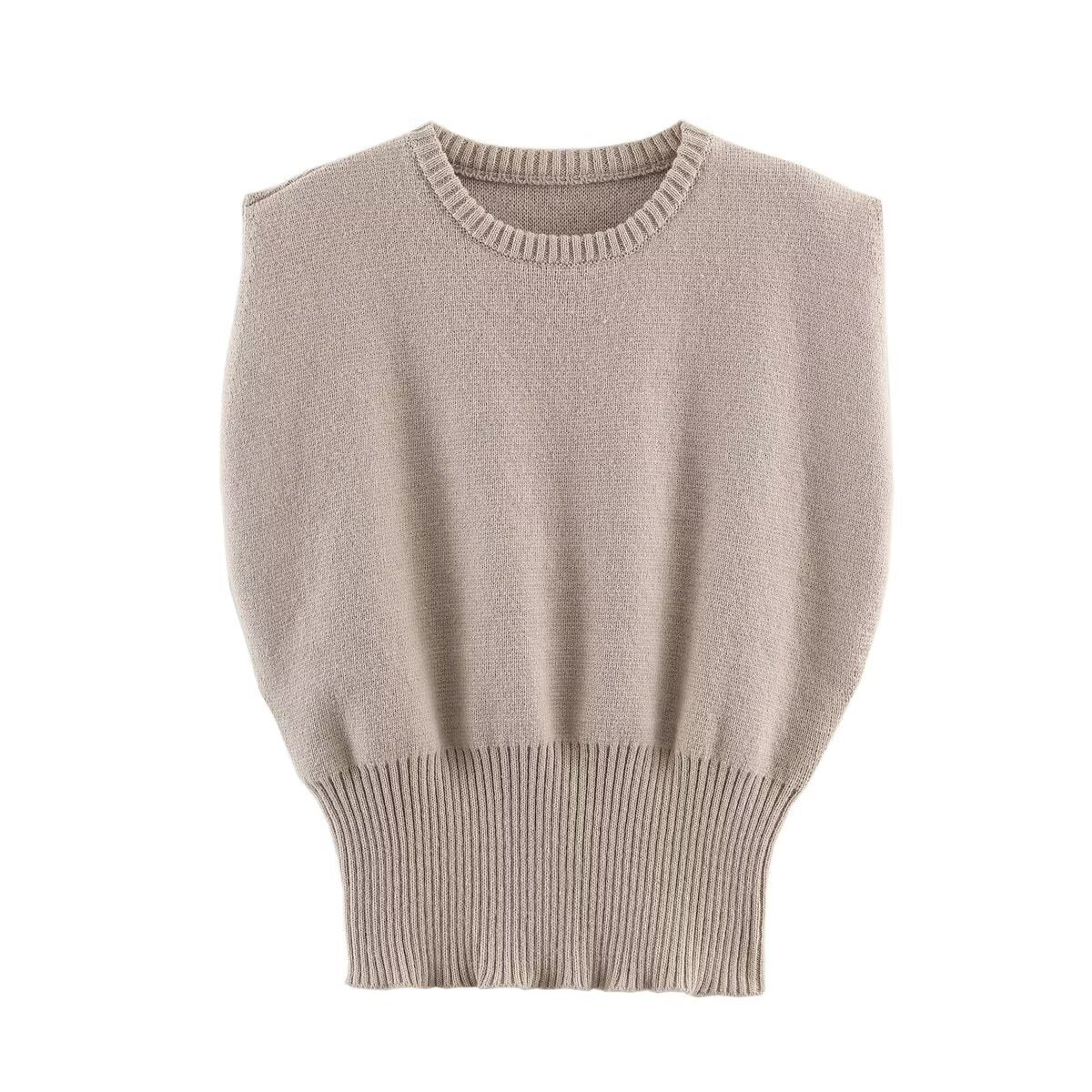 Gilet tricoté sans manches à col rond, nouvelle collection