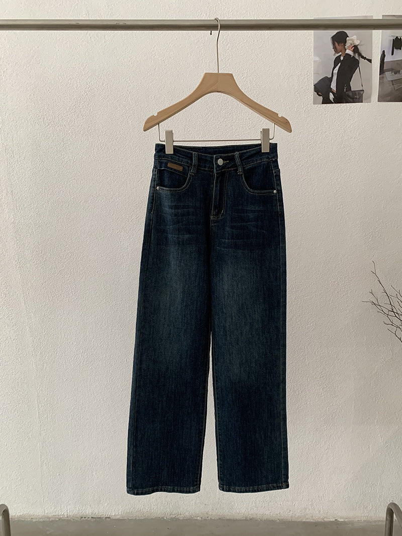 Jean droit style vintage, coupe slim