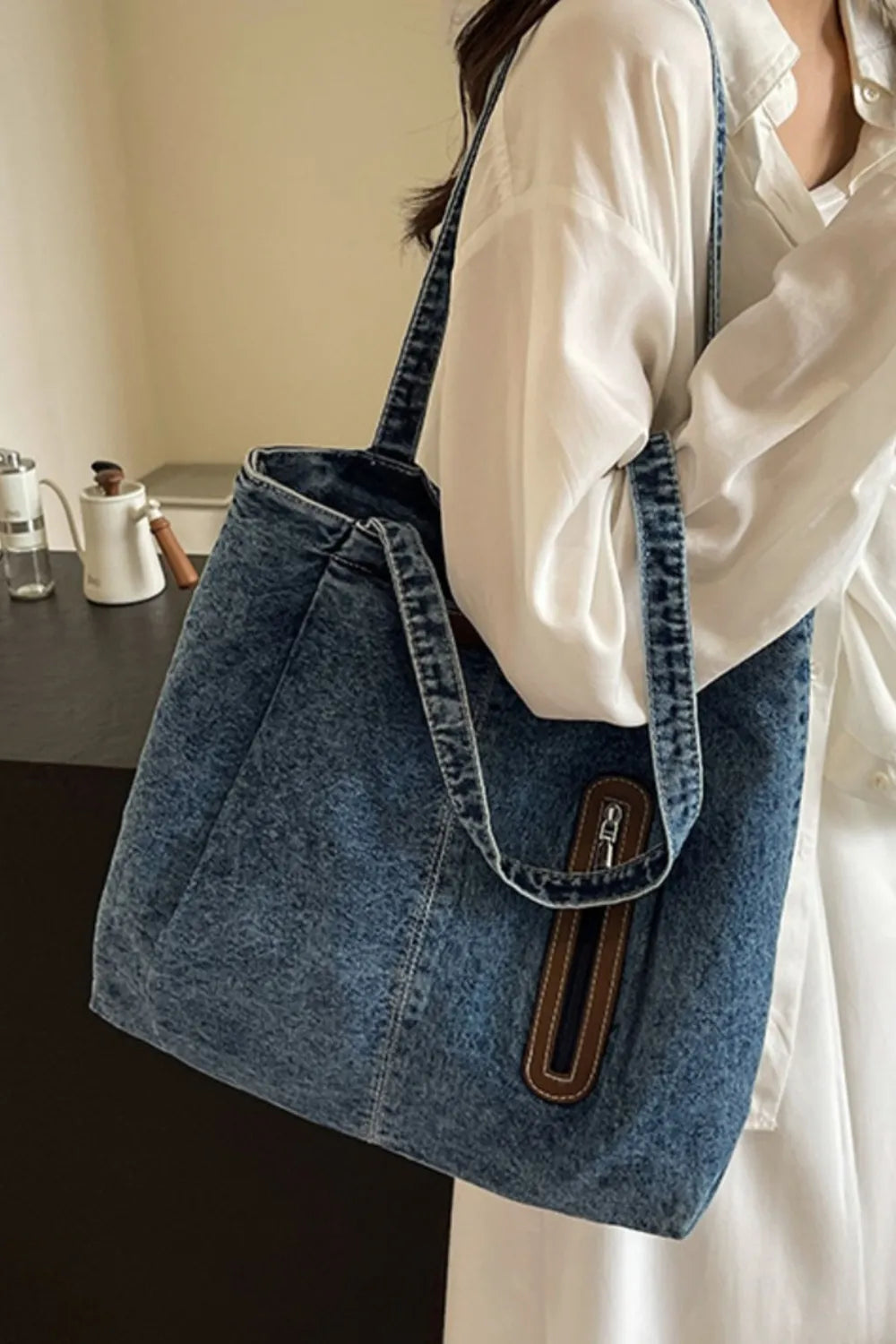 Sac fourre-tout en jean moyen