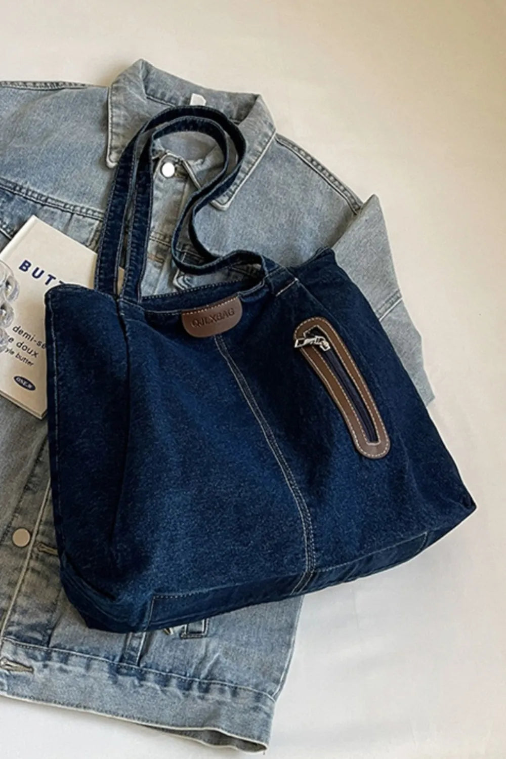 Sac fourre-tout en jean moyen