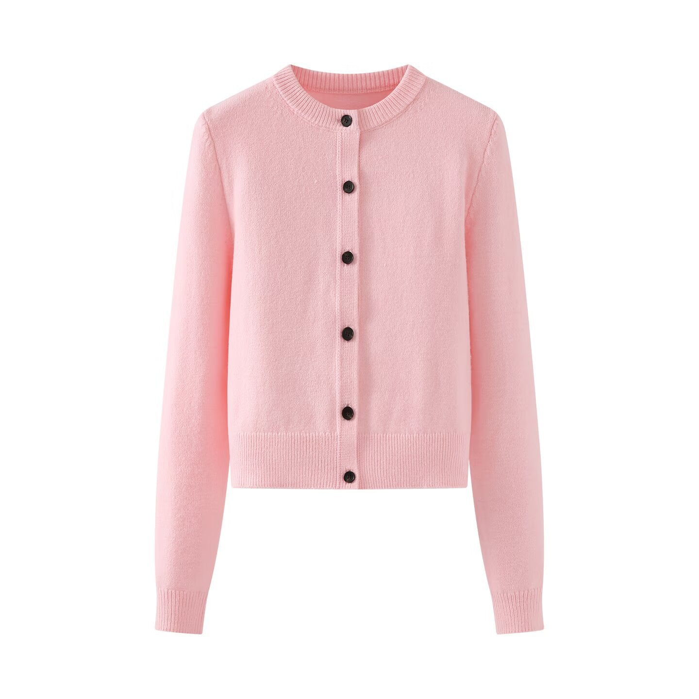 gilet cardigan à col rond simple en maille