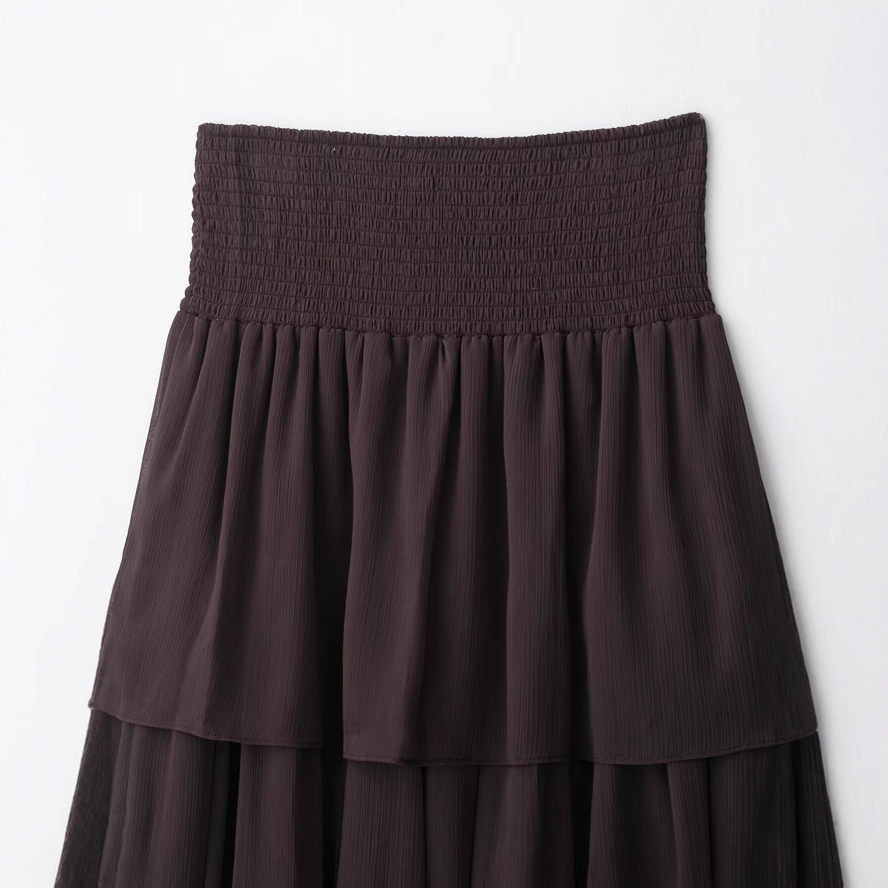 Jupe mi-longue, couleur marron, nouvelle collection