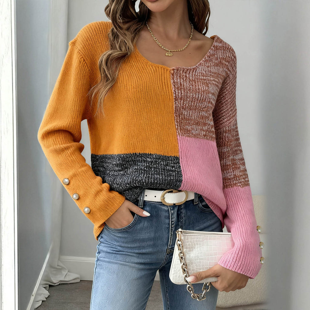 Pull à col V profond asymétrique