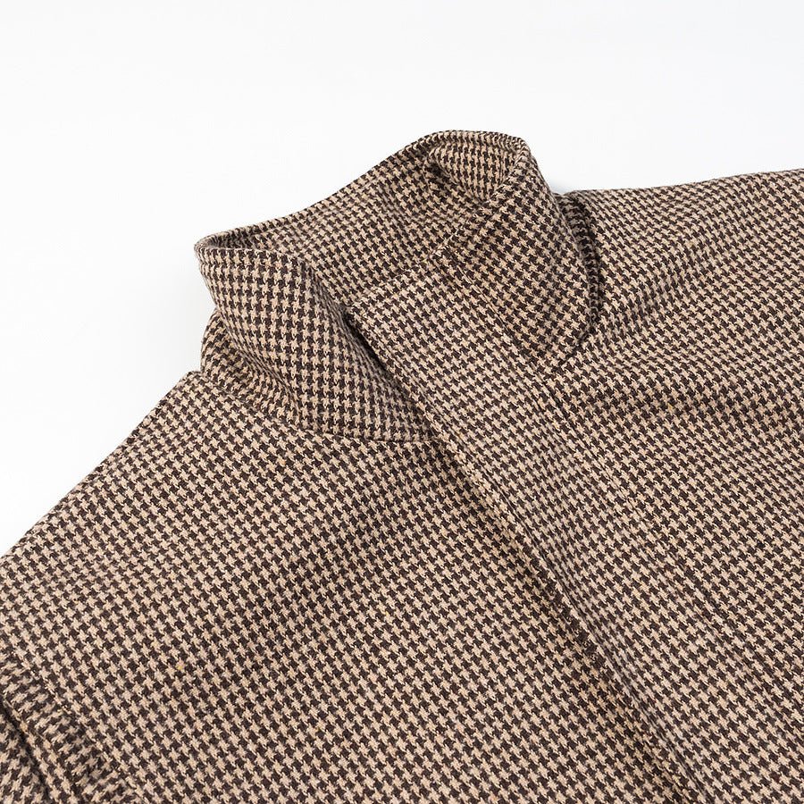 Veste femme à carreaux, fermeture éclair, col montant