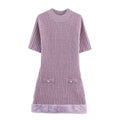 Robe effet fourrure artificielle, violet clair, nouvelle collection