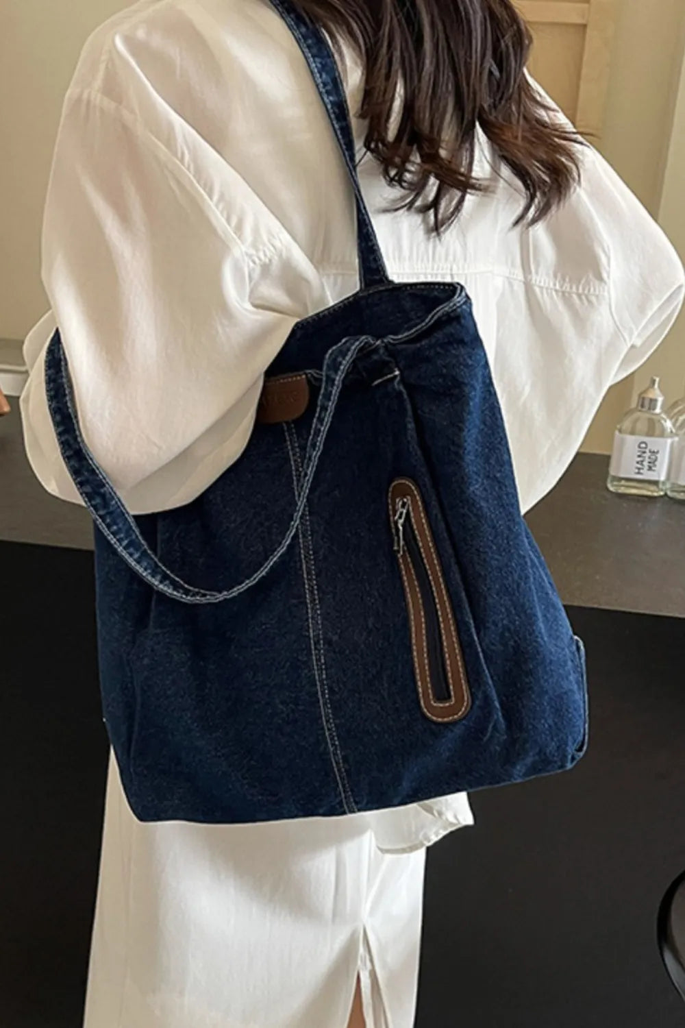 Sac fourre-tout en jean moyen