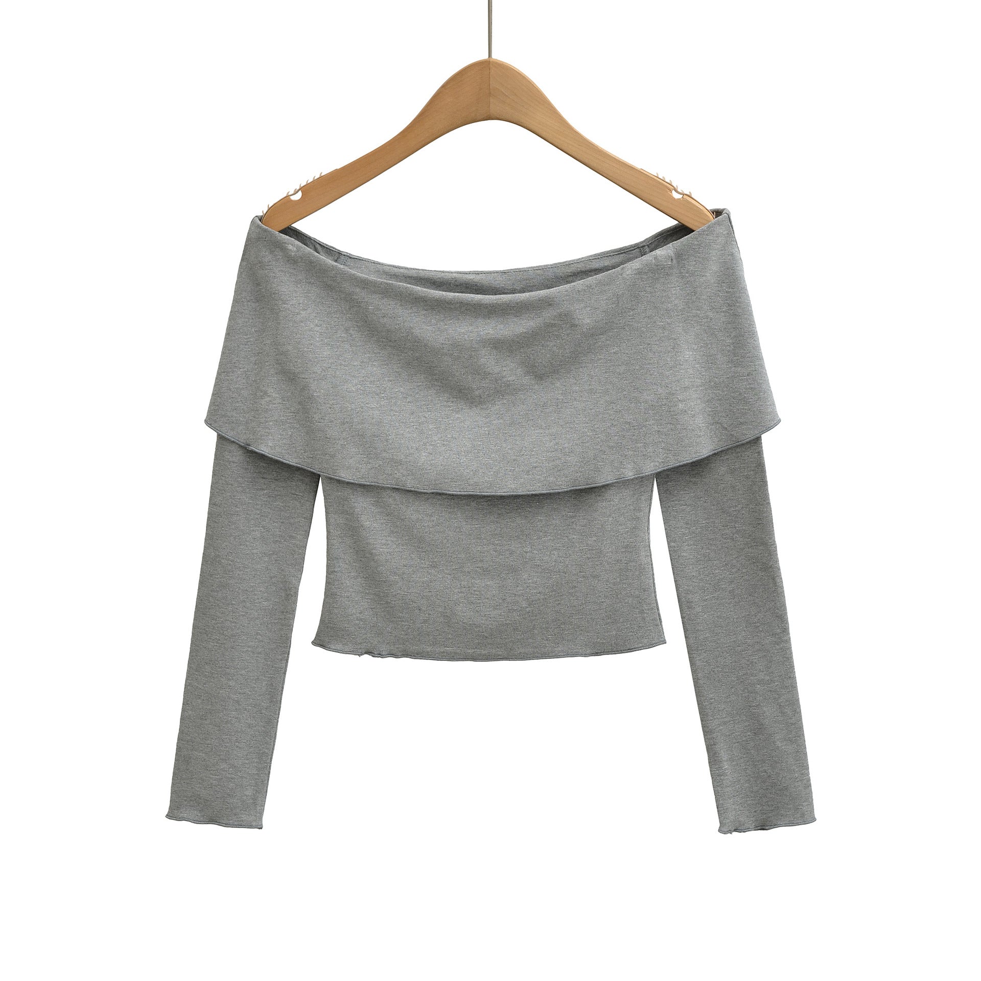 T-shirt court à manches longues asymétrique