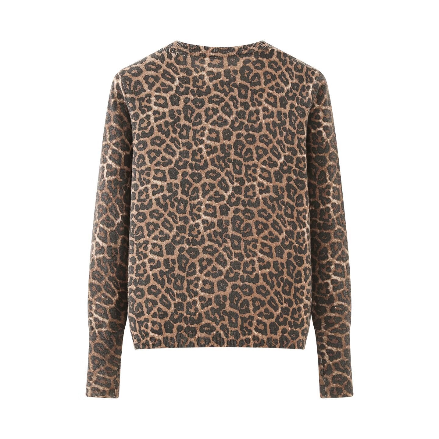 cardigan en maille à manches longues et imprimé léopard