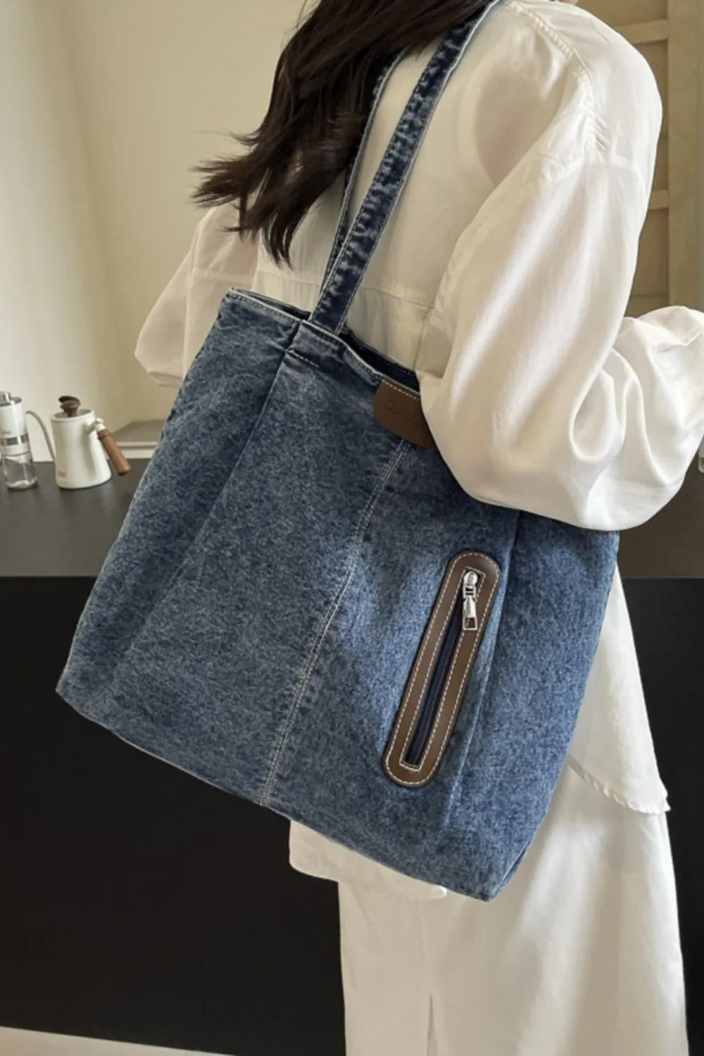 Sac fourre-tout en jean moyen