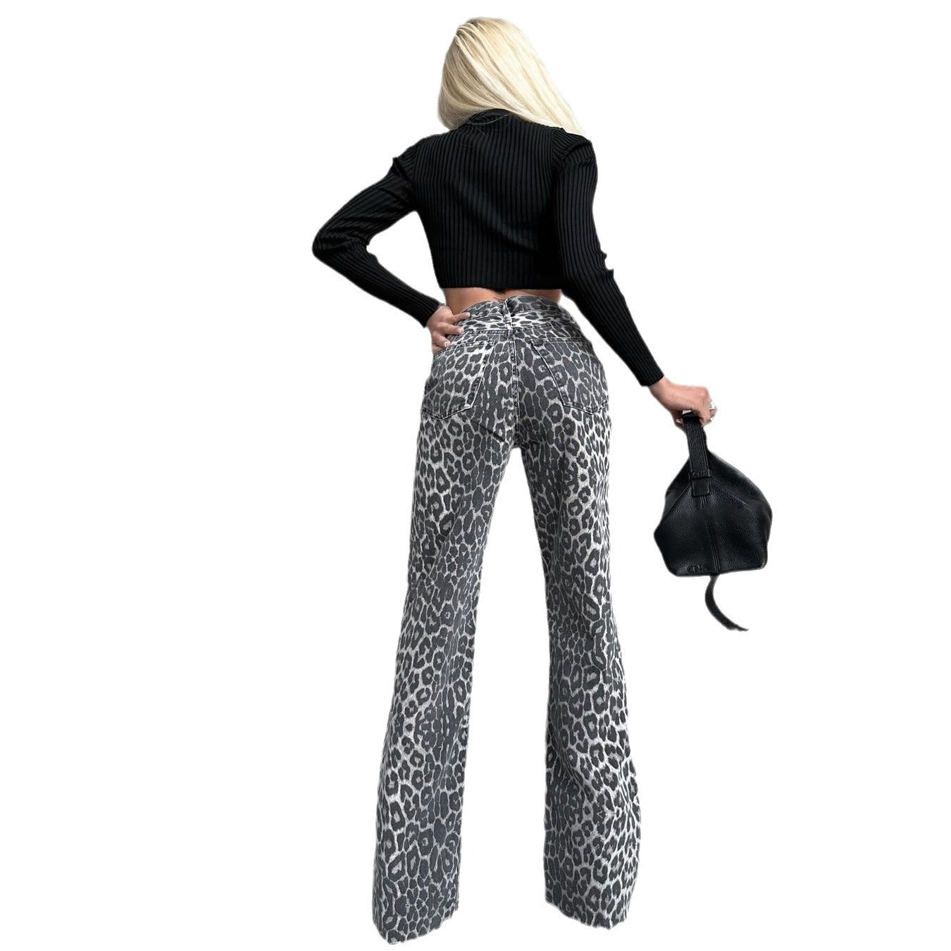 Jean slim droit en denim, style vintage, taille haute délavée