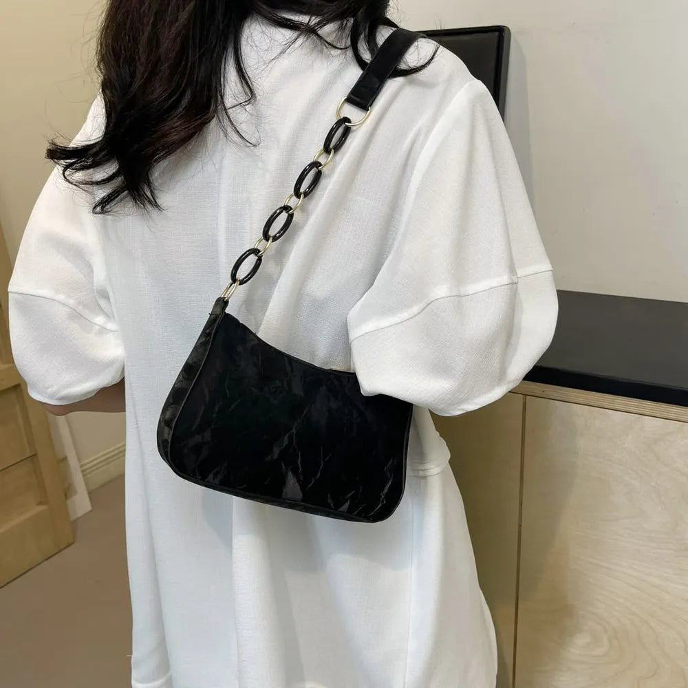 Sac bandoulière en cuir PU avec nœud