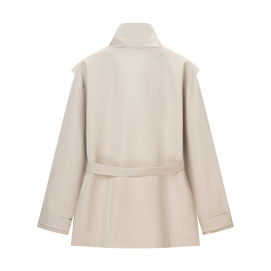 Coupe-vent plissé à col montant, style français