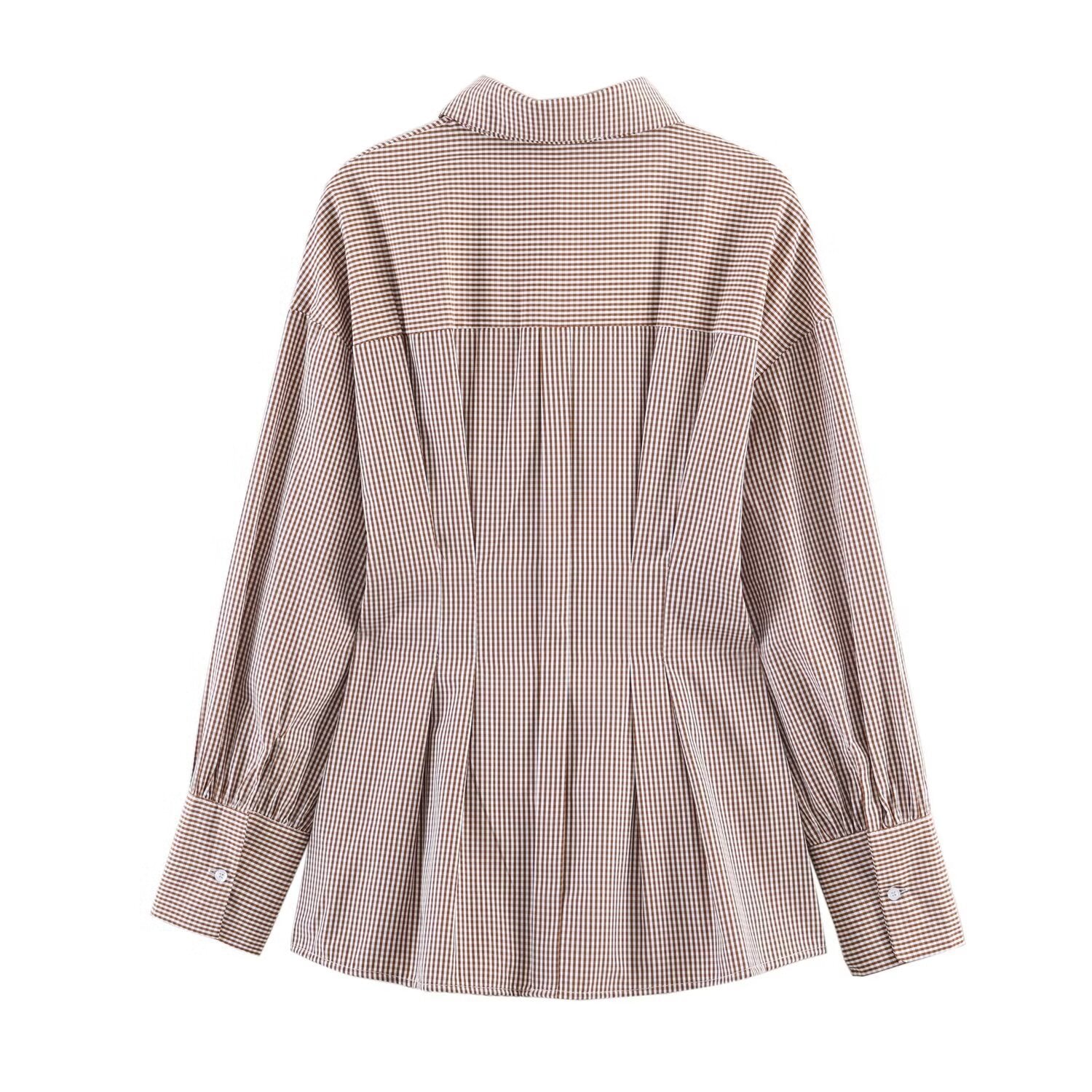 Chemise à manches longues rayée avec ceinture cintrée à la taille