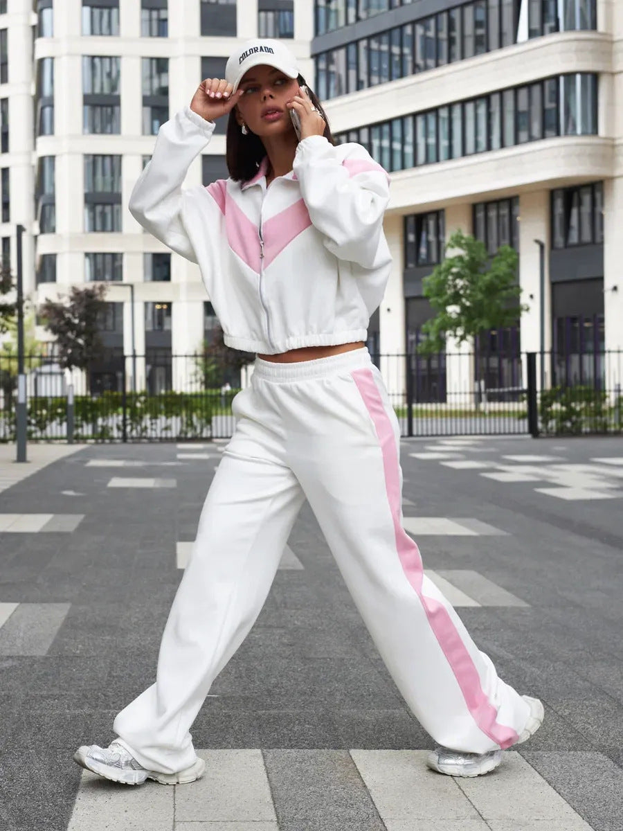 Ensemble deux pièces : veste zippée à manches longues et pantalon long élastique