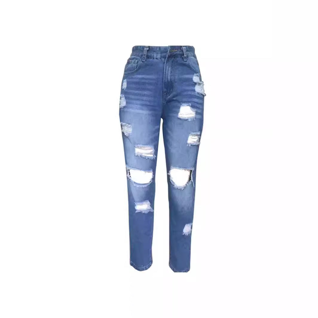 Jeans déchirés bleu clair
